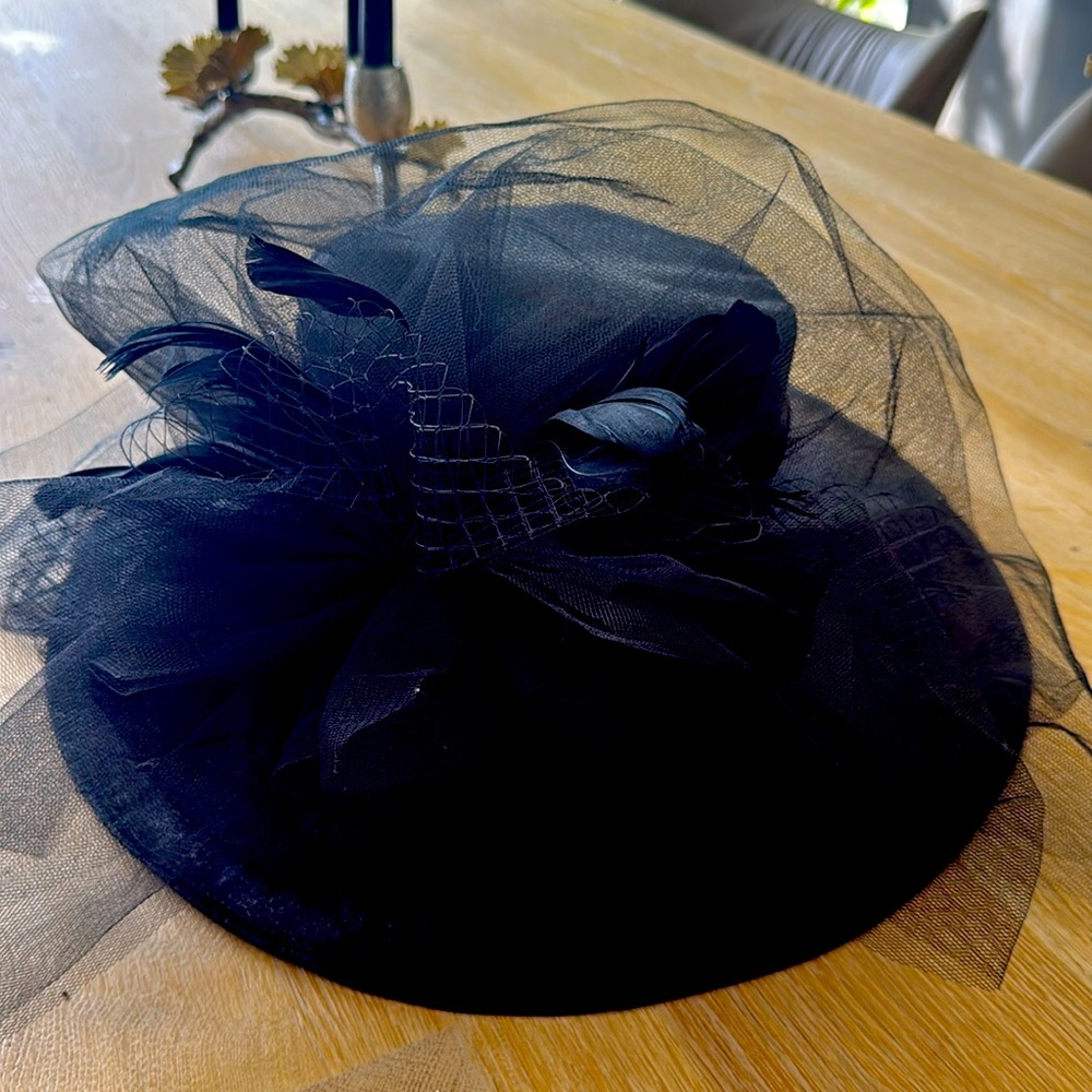 Forbusite Hat Black Kentucky Derby Fascinator  Chiffon Bow Flower Adjustable